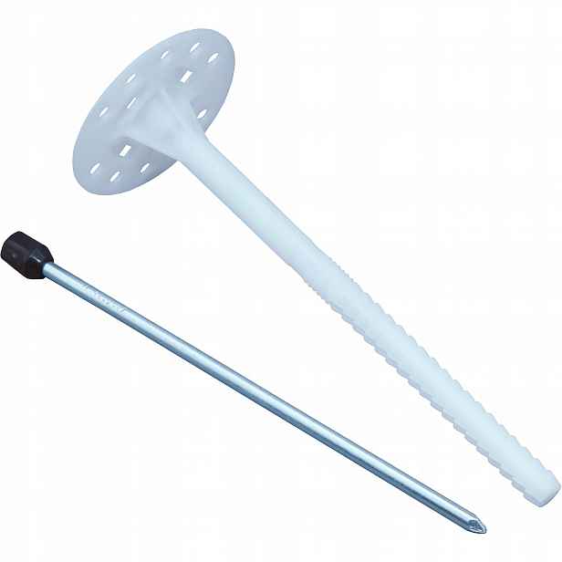 Fasádní hmoždinky 34 cm Dyble s kovovým trnem Kolíček 50 ks Kemplast