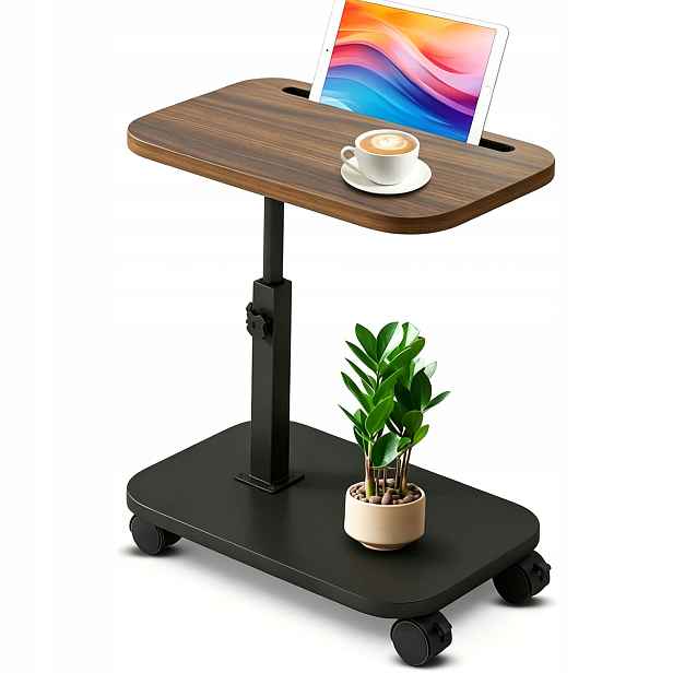 Konferenční Stolek Nastavitelný Boční Loft Hnědý 85,5x40cm Na Laptop