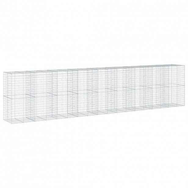 vidaXL Gabionový koš s víkem 900 x 100 x 200 cm pozinkované železo