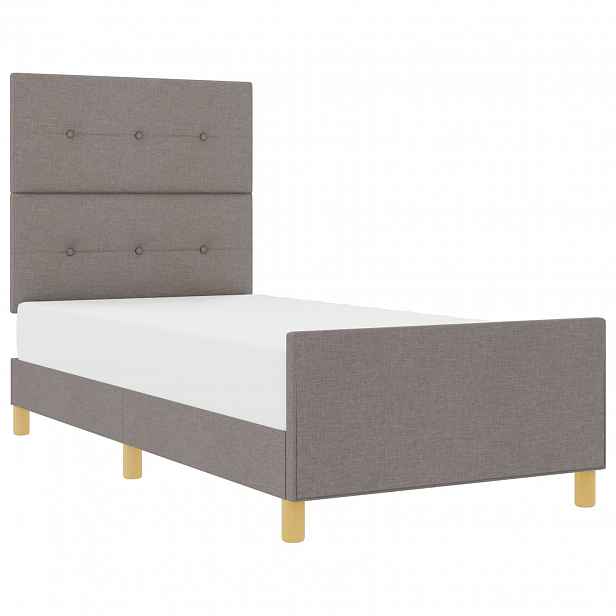 vidaXL Rám postele s čelo Taupe 90 x 190 cm textil