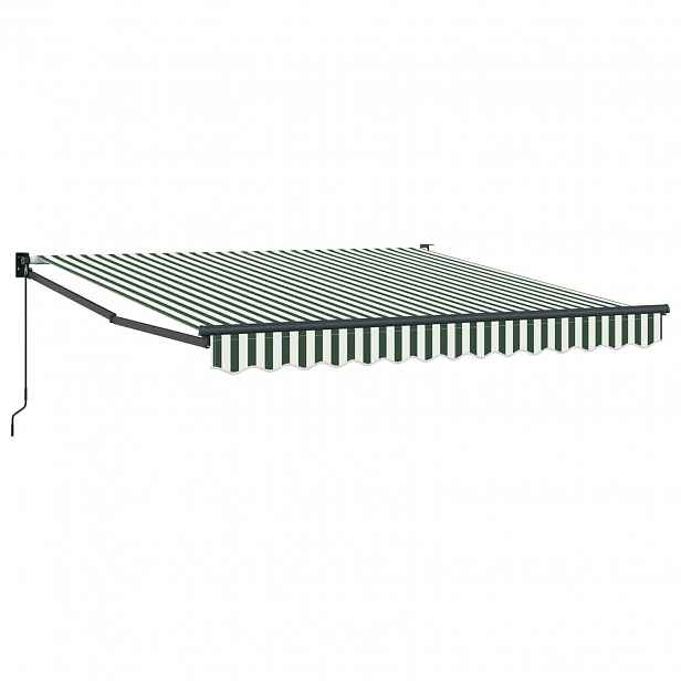 vidaXL Stahovací markýza Zelená a bílá 300 x 250 x 165 cm