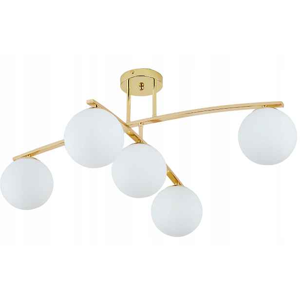 Závěsná Stropní Lampa Lustr Kule zlatá Moderní Led mléčná