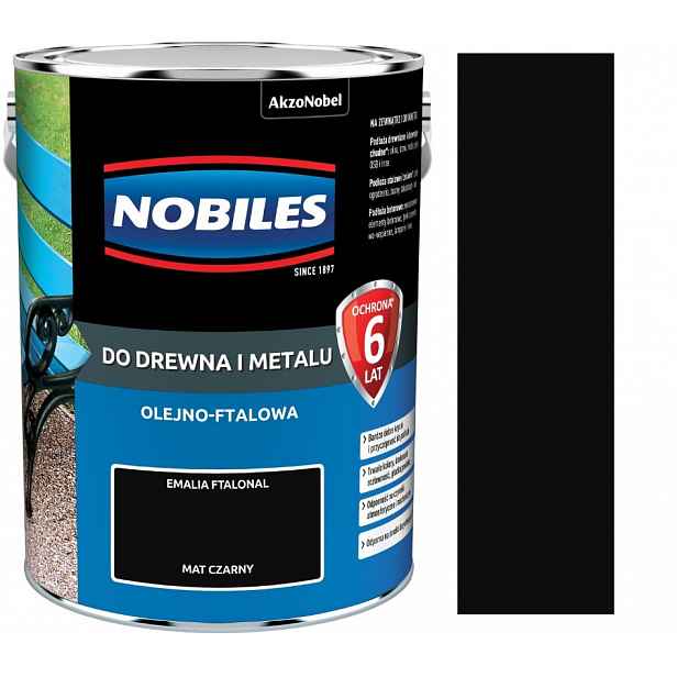 Nobiles Ftalonal Na Dřevo A Kov 5 L Černý Mat