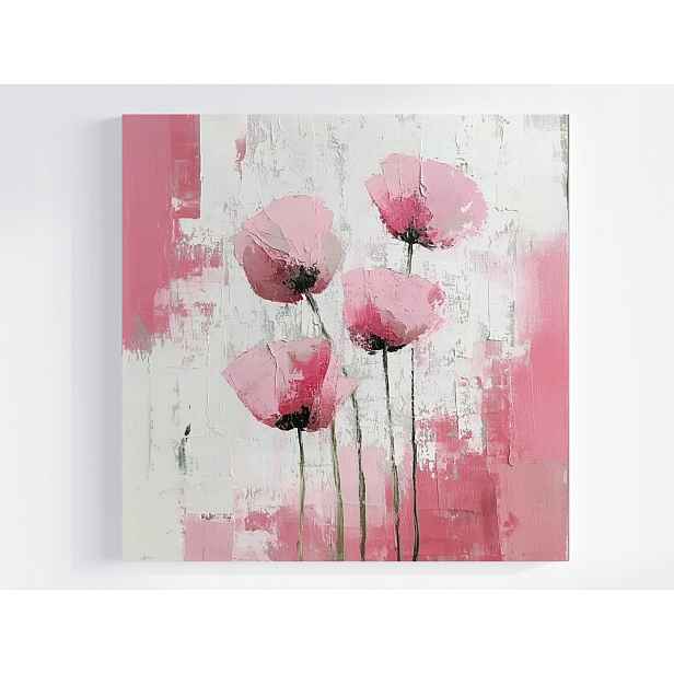 Obraz Na Plátně Canvas Olej Impasto Příroda Zahrada Jaro Květiny Máky 50x50
