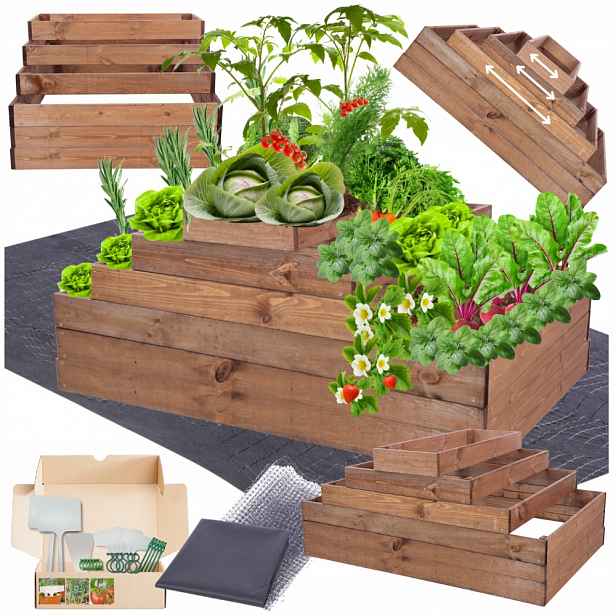 Pařeniště nastavitelný kaskádový box na zeleninu, impregnace 54x120x100
