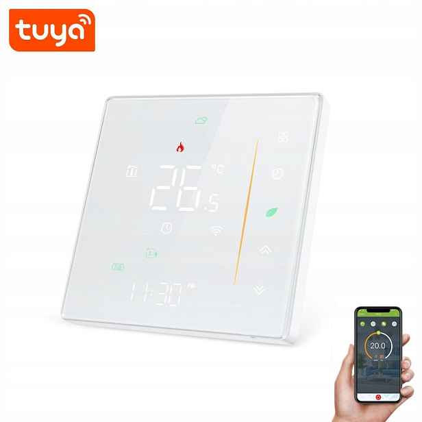 Termostat Na Vodu Podlahového Vytápění Tuya Smart LCD Ga 5A Bílý Wifi