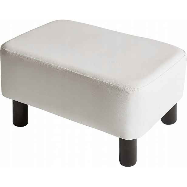 Ymyny moderní podnožka z Pu kůže taburet bílá 42 cm