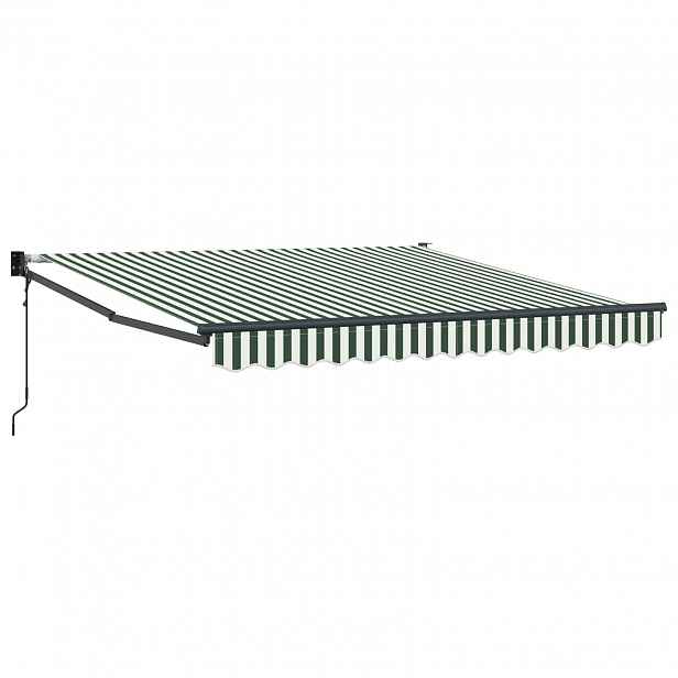 vidaXL Stahovací markýza Zelená a bílá 300 x 250 x 165 cm
