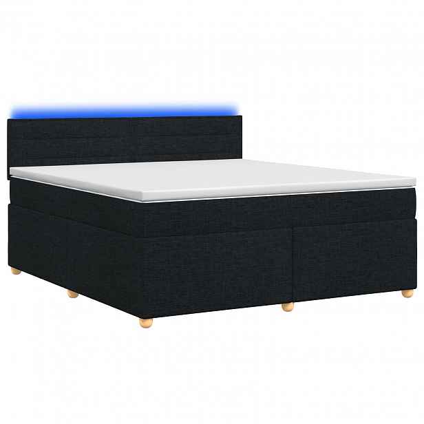 vidaXL Postel boxspring s matrací s čelo Černá 160 x 200 cm Textil