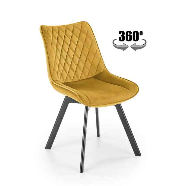 Halmar Otočná jídelní židle K520 - žlutá
