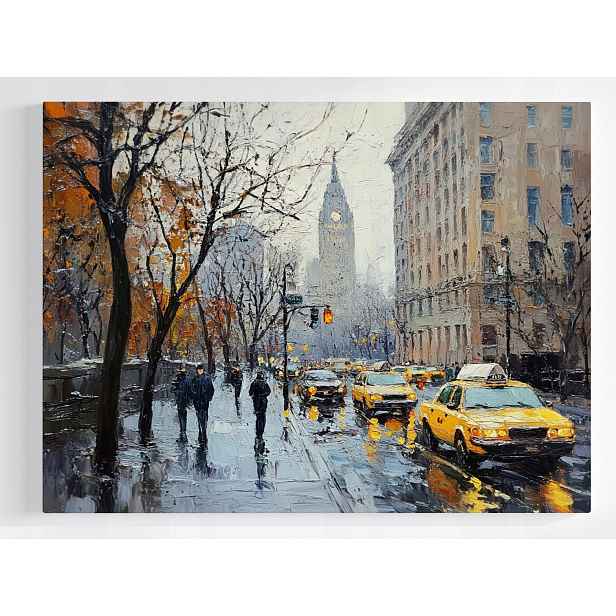 Plakát Město Ulice Manhattan New York Taxík 100x75