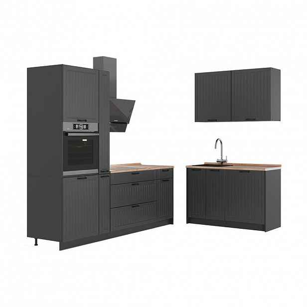 Vicco KUCHYNĚ Fame-Line, Tmavě šedá/Antracit, 220 x 120 cm, PD Dub