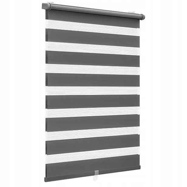 Roleta Sekey Klemmfix Dvojitá Tmavě šedá 80x130 cm Svorky bez vrtání