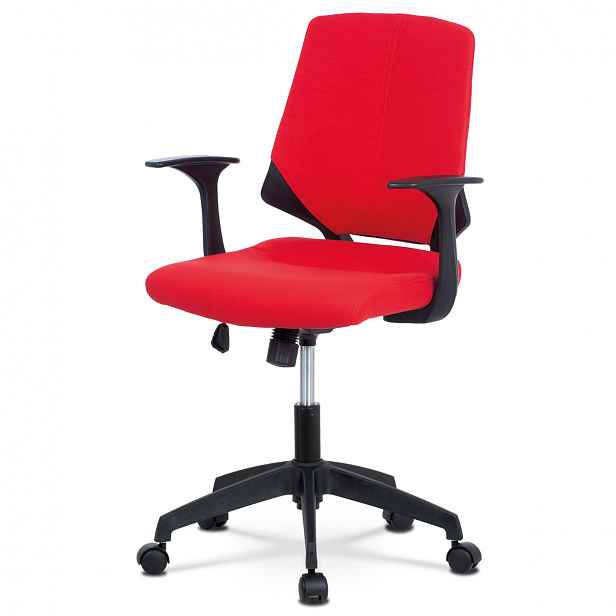 Kancelářská židle, červená látka, černé - 49 x 47 x 92-101 cm