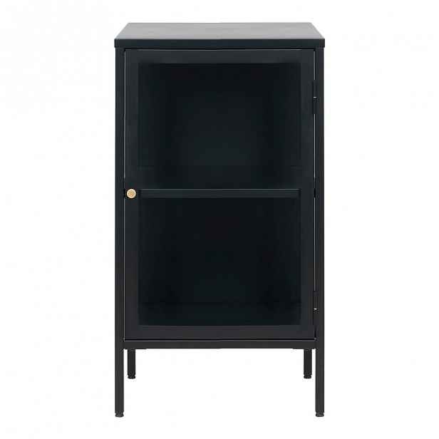 Černá komoda s prosklenými dveřmi Unique Furniture Carmel, délka 45,3 cm