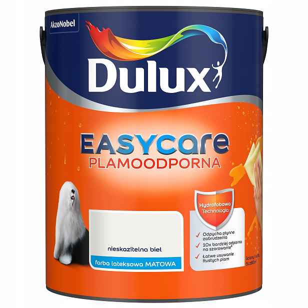 Dulux Easy Care Barva Odolná Proti Skvrnám Bezchybná Bílá 5L