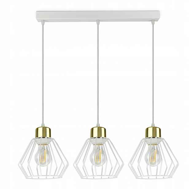 Lampa Stropní Svítidlo Lustr ve stylu Glam Bílá Zlatá Led