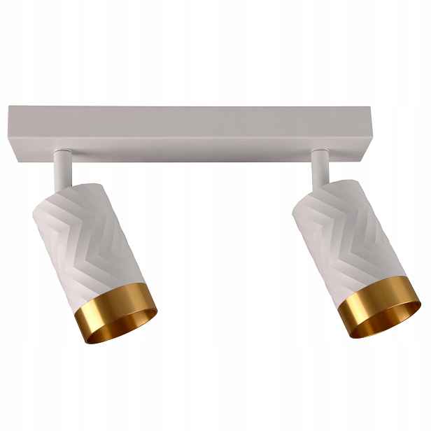 Stropní nástěnná lampa z bílého zlata se vzorem 2 reflektorů Polux