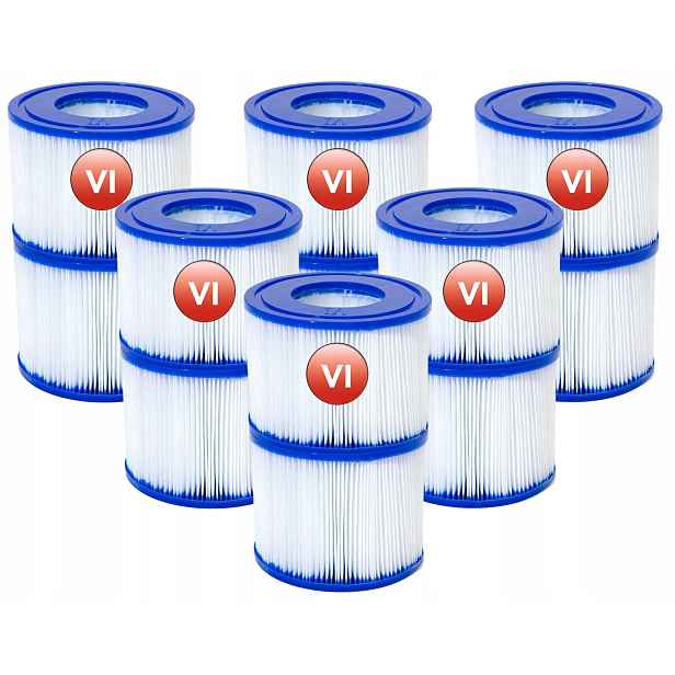 12 x Filtr Do Jacuzzi Čerpadla Bestway Filtry Filtrační Vložka 60311 Typ VI