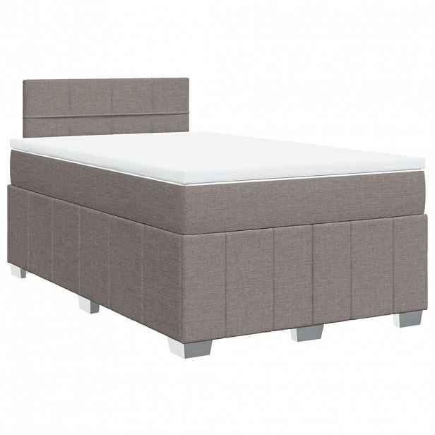vidaXL Box spring postel s matrací taupe 120x190 cm textil