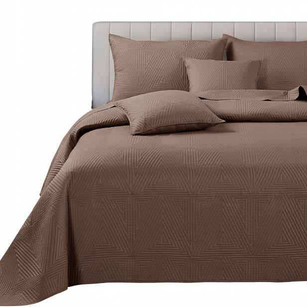 Přikrývka Na Postel Pikovaná Kapa Deka Pled 240x220 Trio Světle Hnědá