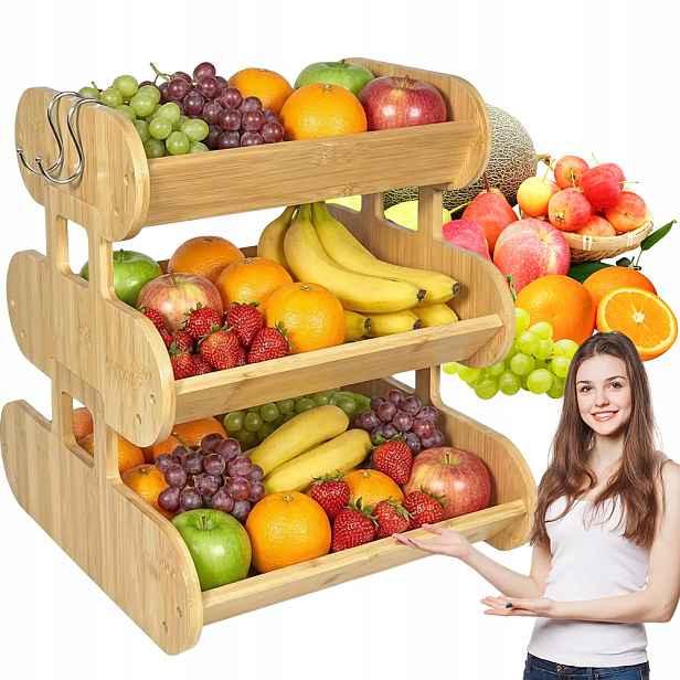Regál na knihy, 3-úrovňový, přírodní, pevný, na esenciální oleje