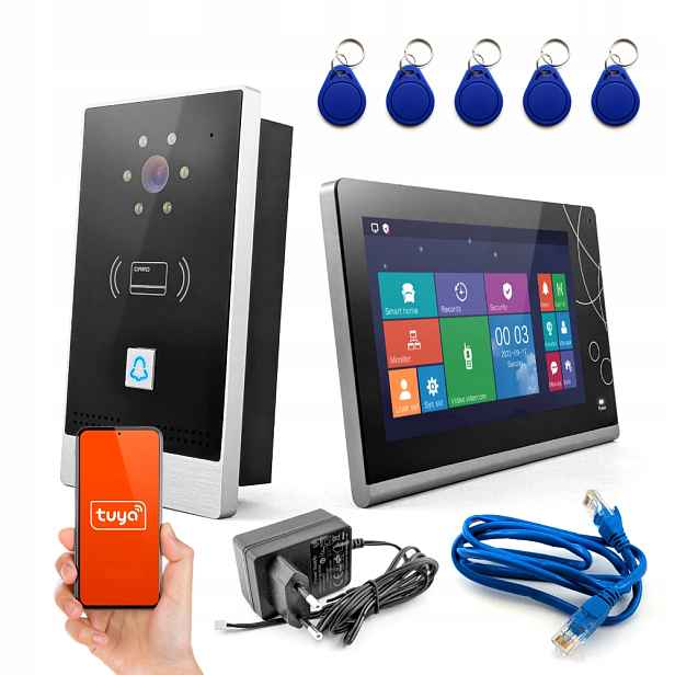 Videodomofon LCD displej Tuya RJ-45 Ip kamery No Nc