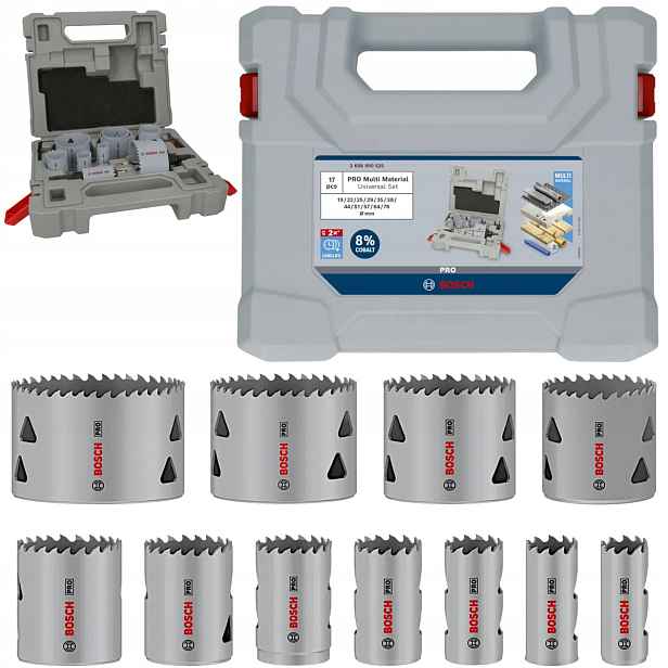 17DÍLNÁ Sada Děrovaček Pro Multimateriál Bosch 2608900525