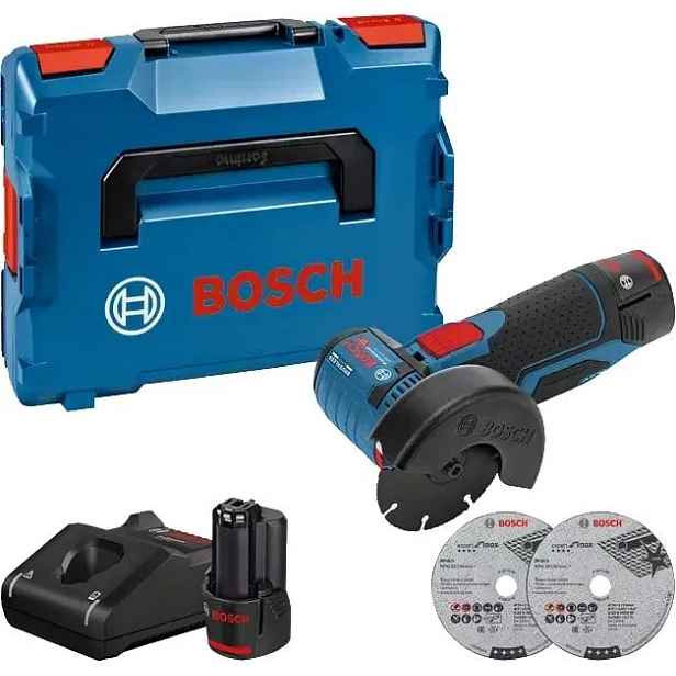 Bosch Úhlová bruska mini 76 mm Gws 12V-76 – 2× 3,0Ah – 06019F200B