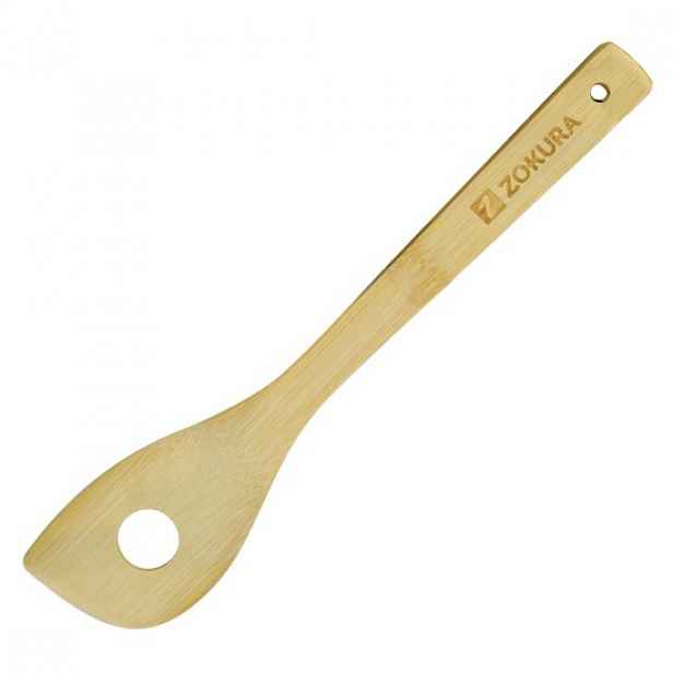 Perforovaná špachtle, bambusové dřevo, 30 cm - Zokura
