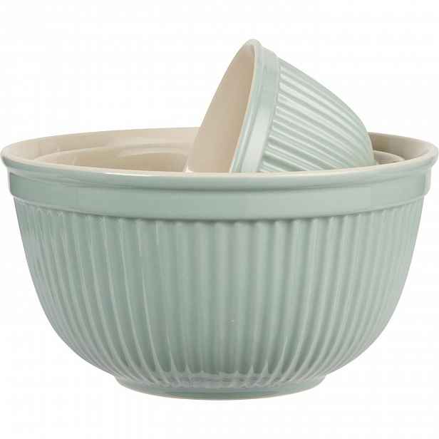 IB Laursen Zelené keramické mísy MYNTE GREEN TEA, set 3 ks