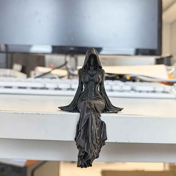 TEMU 3D tištěná gotická beztvářích Mrtvá Bohyně Dekorace na monitor Sběratelská panenka, Figurka temné čarodějnice, Herní sestava Kancelář Domácí
