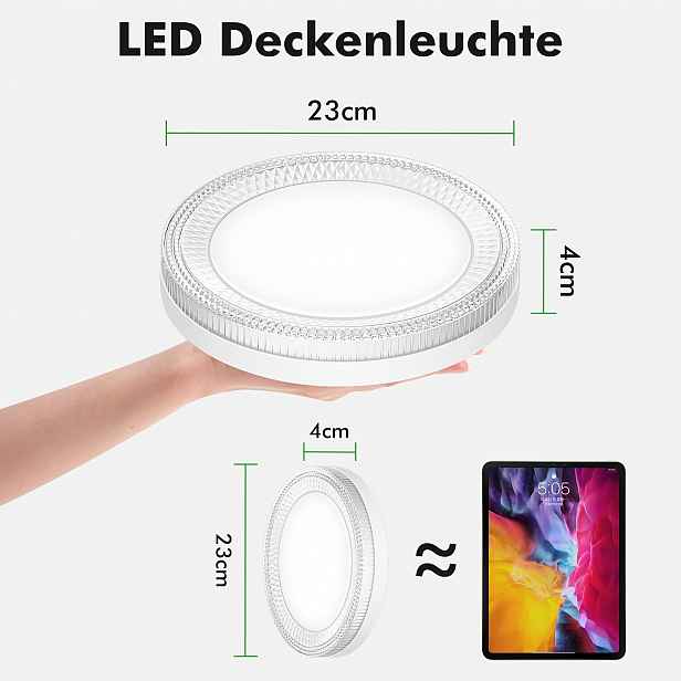 TEMU 2 balení 36W LED kulaté křišťálové stropní svítidlo, ultra-jasný studené bílé světlo, pro dekorativní osvětlení, vhodné do ložnic, kuchyní,