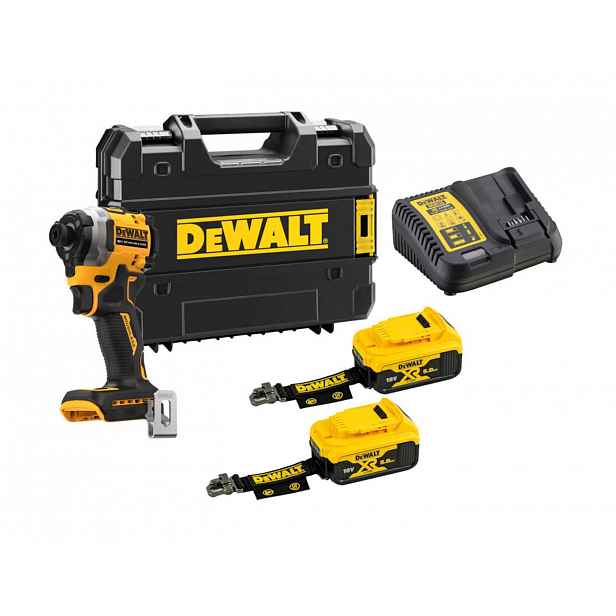 DeWALT - 18V AKU rázový utahovák, 2x aku 5,0 Ah LANYARD READY, nabíječka DCF850P2LRT