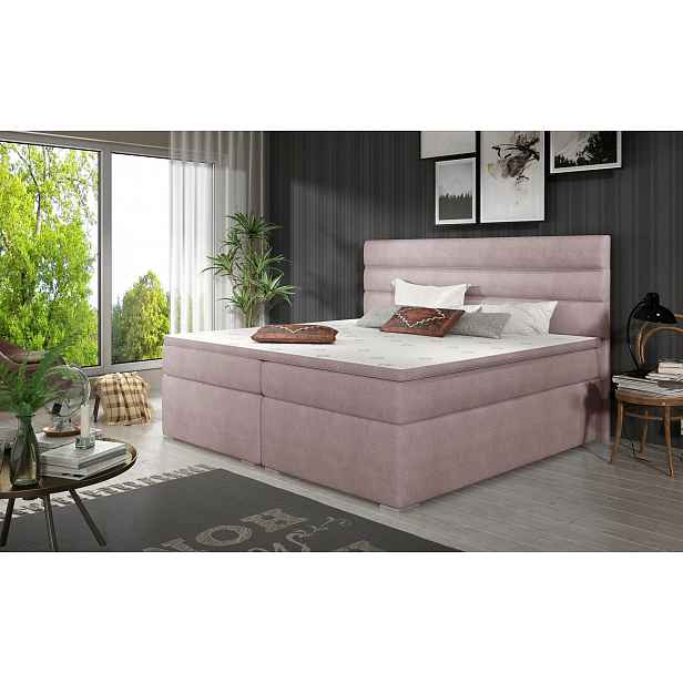 Kontinentální postel 180x200 SERION - světle růžová