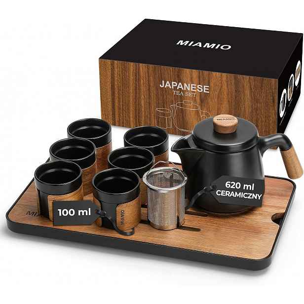 Miamio Japonský Čajový Set 6 Šálků 620 ML Černý