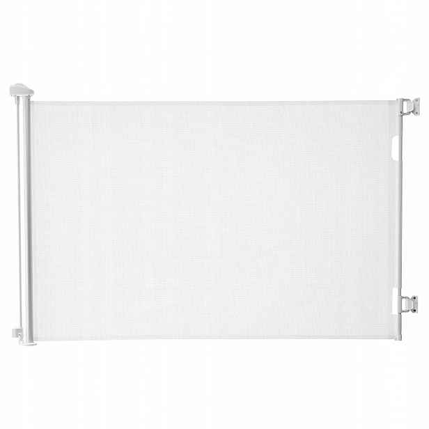 Ochranná zábrana pro děti, schody psa, rolovací, 145 cm 98 cm, bílá