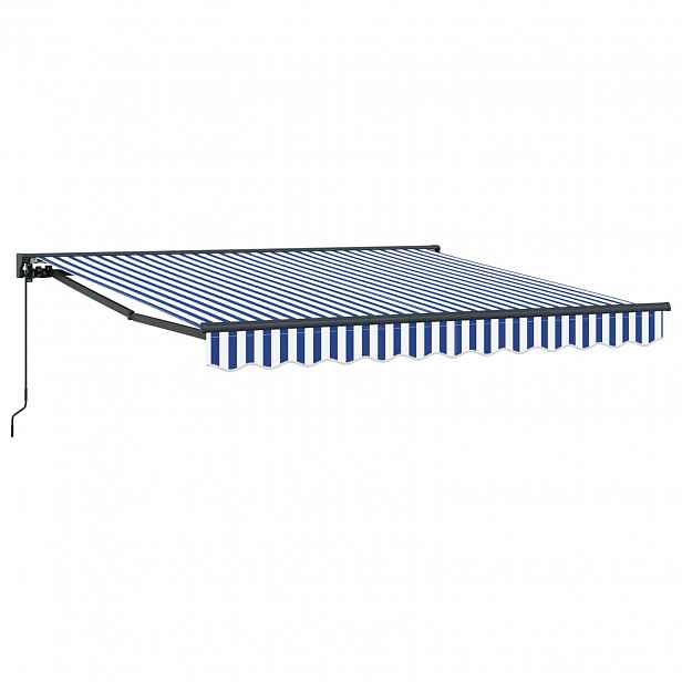 vidaXL Rám markýzy Modrá a bílá 350 x 250 cm