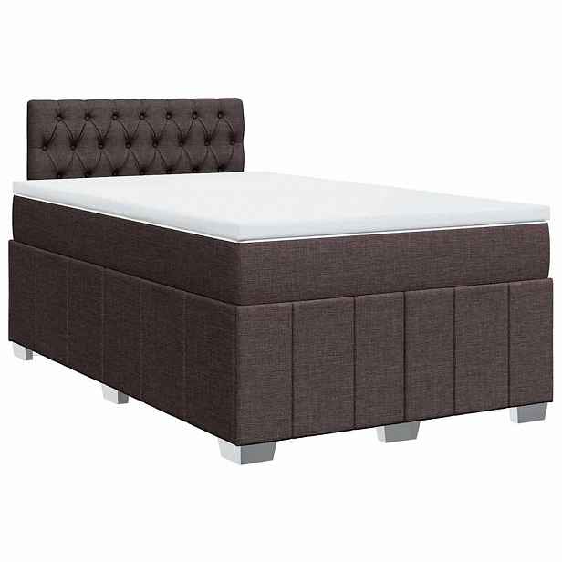 vidaXL Box spring postel s matrací tmavě hnědá 120x190 cm textil