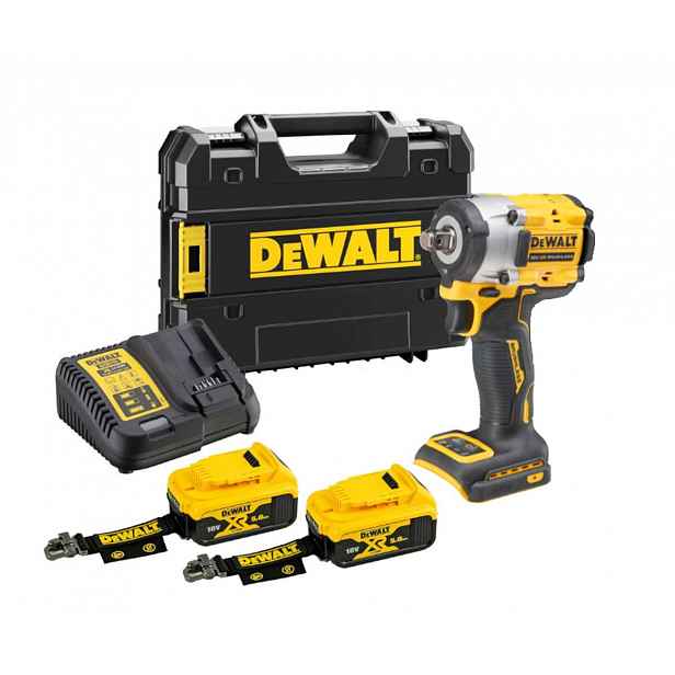 DeWALT - 18V AKU rázový utahovák, 2x aku 5,0 Ah LANYARD READY, nabíječka DCF921P2LRT