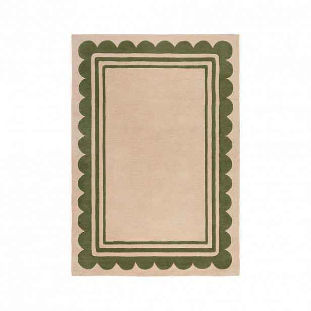 Flair Rugs RUČNĚ TKANÝ KOBEREC, 160/230 cm zelená, béžová