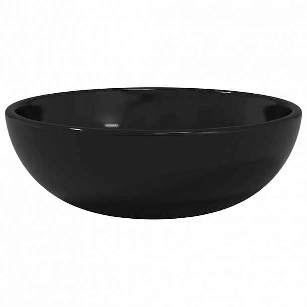 vidaXL Umyvadlo tvrzené sklo 35 x 12 cm černé