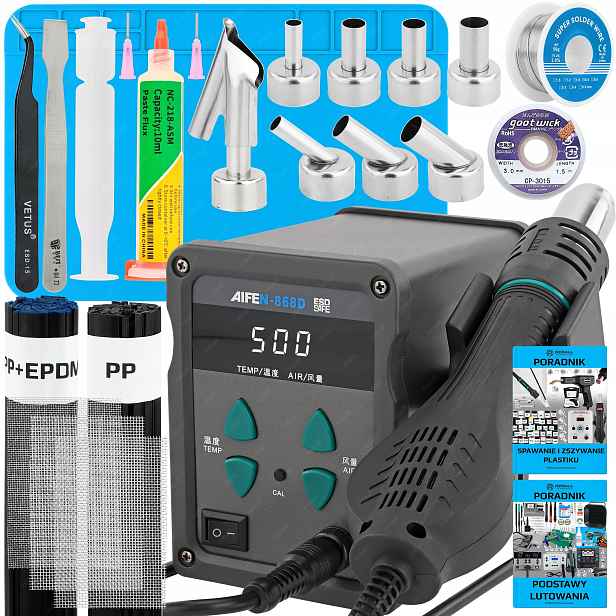 Set Pájecí Stanice Hot Air Svařovací Plast Aifen 868D 500C XLv3