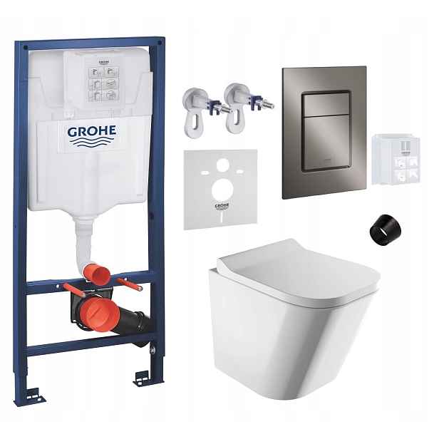 Wc stojan Grohe Rapid Sl s mísou Omnires Rimless a grafit tlačítkem