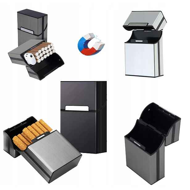 2X Pouzdro Na Cigarety Magnetická Krabička Na Cigarety