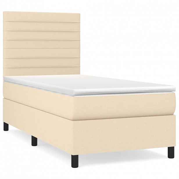 vidaXL Box spring postel s matrací krémová 100 x 200 cm textil