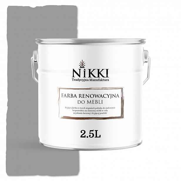 Barva pro renovaci nábytku Mdf dřevo Ozdobná 2,5L Lesklá šedá signální