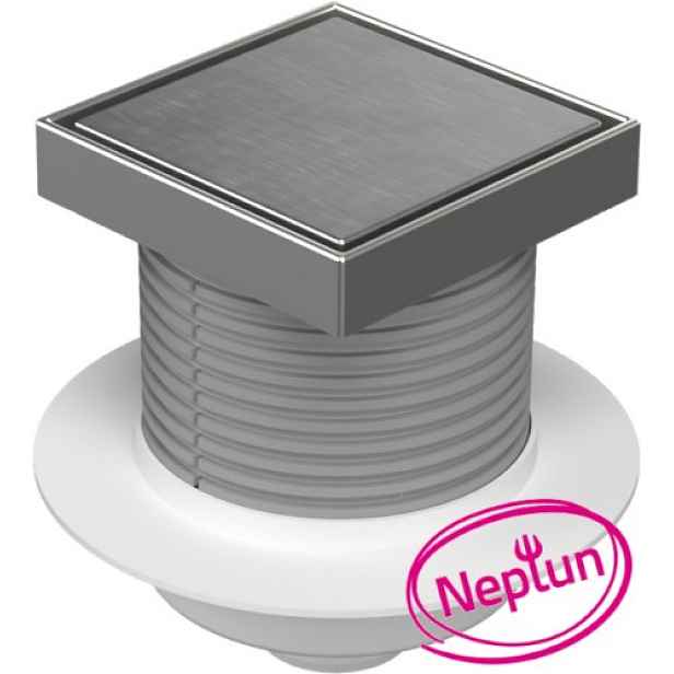 Chuděj Podlahová vpust spodní DN50; plovák Neptun; mřížka 125x125 mm nerez STEEL (Gule spodní DN50 s nerez mřížkou)