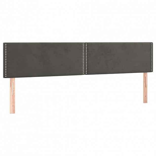 vidaXL Čela postele tmavě šedá 200x5x78/88 cm samet