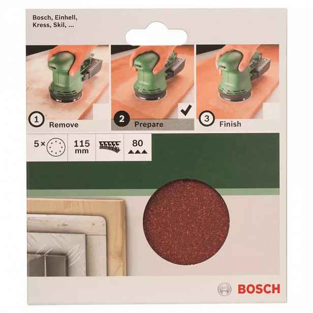 Brusný papír Řř115 Mm, G80, 8 Děr, Suchý Zip